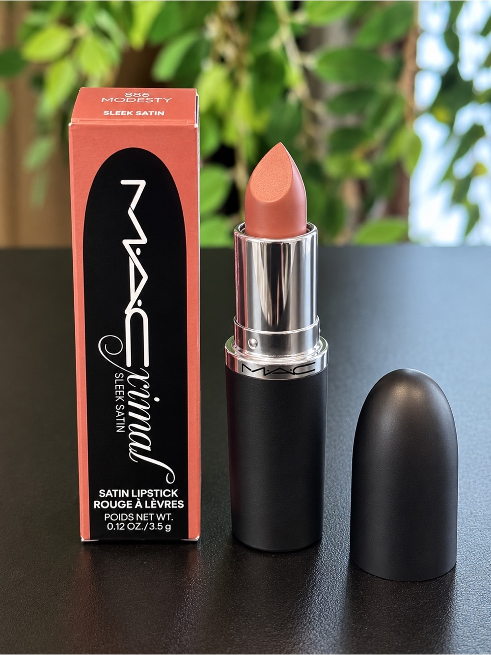 MAC M•A•C•ximal Sleek Satin Lipstick - Modesty (Nude Peach)